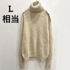 希少 H&M STUDIO ウールキャメル混 オーバーサイズタートルニット【L】
