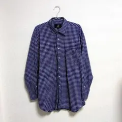 〈メンズ〉 dunhill ネイビー チェック柄シャツ Mのサムネイル