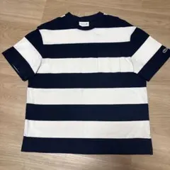 LACOSTE ボーダー ポケットTシャツ ネイビー ホワイト【海外購入】