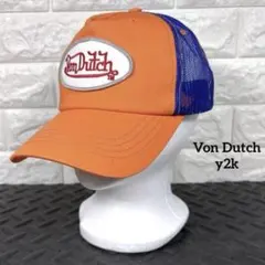 【激レア】00s Von Dutch メッシュキャップ オレンジ×ブルー Y2Kのサムネイル