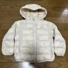 処分オフホワイト　フード付き中綿ジャンバー