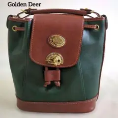 Golden Deer 本革 巾着 ショルダーバッグ レトロ ヴィンテージ