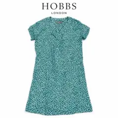 Y383 美品 S ホッブスロンドン 花柄 Vネック ワンピース レディース