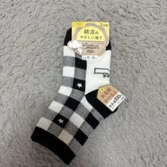 キッズ靴下 15-20cm チェック柄 2足セット