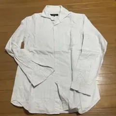 COMME CA ISM 幾何学模様 ホワイトシャツ Lサイズ