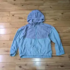 GU バイカラーフード付きカジュアルジャケット 薄い青色　ラベンダー　130