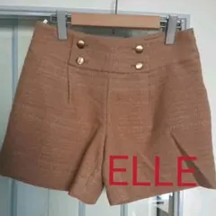 ELLE ショートパンツ ゴールド ラメ キャメル S