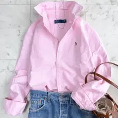 美品 ラルフローレン 現行 オックスフォードシャツ ピンク サイズ4