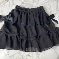 フリルスカート 120cm ブラック　発表会衣装