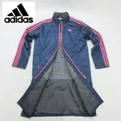 adidas 裏ボアベンチコート ピンク&ネイビー 160cm