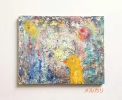 【入選作品】原画『小さな希望と』キャンバス(F4号) ワニ 花 癒し 一点もの ☆入選作品☆ 絵画 原画『小さな希望と』キャンバス(F4号) ワニ 花