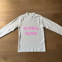 GLOBAL WORK リブニット　ホワイトラメ