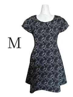 花柄 半袖ミニワンピース M