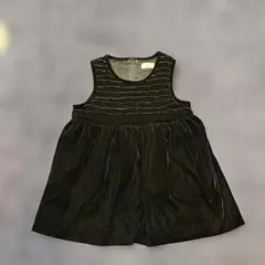 黒 ベロア ノースリーブ ワンピース 約90〜100cm