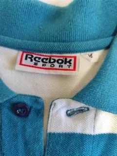 【90s/ビンテージ】ReebokSPORT ポロシャツ ボーダー 刺繍ロゴ Mのサムネイル