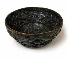 中国美術 龍・吉祥文 彫刻碗 重厚約600g 北京骨董店購入 古美術 工芸品 中国美術 龍・吉祥文 彫刻碗 重厚約600g 北京骨董店購入 古美術 工芸品