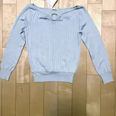 新品タグ付き★Rue de Bロートレアモン　ライトグレー リング付き長袖ニット