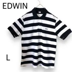 EDWIN エドウィン メンズ ポロシャツ ボーダー ネイビー L