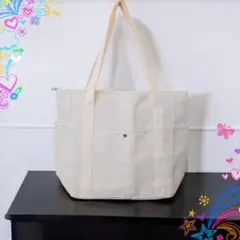 トートバッグ ショルダー キャンバス シンプル マザーズバック A4 ベージュ