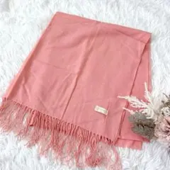 ✨美品✨ 大判ストール ショール カシミヤ100% パステルピンク 通年素材