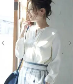 ロペピクニック　フロントタックブラウス オフホワイト 40