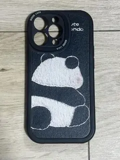 iPhone用ケース パンダデザイン ブラック