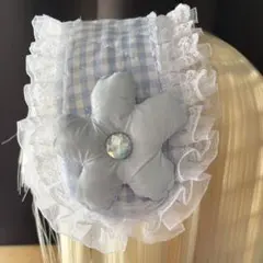 水色お花のヘッドドレス　天使界隈　ロリータ