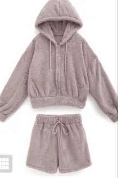 GRL♡ フードジップパーカー×ショートパンツボアセットアップ 新品ルームウェア