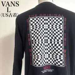 バンズ VANS チェッカーボード ロンT 長袖Tシャツ 両面プリント　US古着のサムネイル