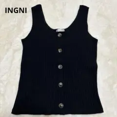 INGNI ノースリーブ リブニット ブラック
