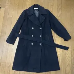 値下Calvin Klein ロングコート9号カルバンクライン ブラックアンゴラ