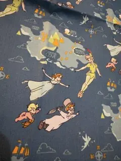 ピーターパン プリント生地 ダークブルー