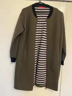 graniph スウェット素材ノーカラージャケット オリーブ