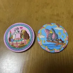 ディズニー刺繍缶バッジ わんわん物語・ダンボ2つセット