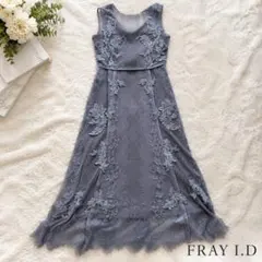 FRAY I.D レースアップモチーフドレス ブルー サイズ1
