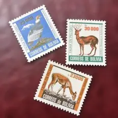 外国切手 ケニア 野生動物 クロサイ、ゾウ、コロブスモンキー