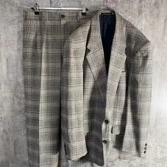 日本製　グレンチェック セットアップ 48(L) クラシック モダン テーラード