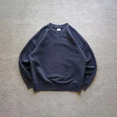 00sOLDGAPスウェットトレーナー無地ブランク短丈ソリッド前Vガゼット紺L