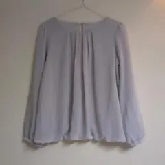 【さくら様専用】グレー 長袖ブラウス Mサイズ　シフォン　スリーシーズン