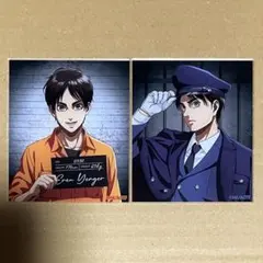 進撃の巨人　看守・囚人　アクリルカード　エレン　2種セット