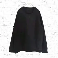 【コムサイズム】クルーネック　長袖 　トレーナー　スウェット　ブラック　Sのサムネイル