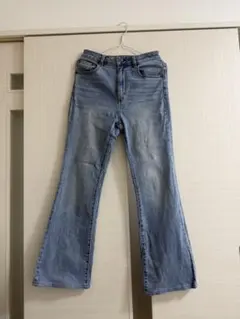 フレアデニムパンツ ライトブルー 4ポケット