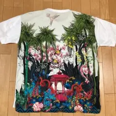 美品 グラニフ サラアーネット コラボ バック総柄 半袖Tシャツ Lサイズ