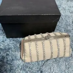 パーティーバッグ ベージュ ビジュー装飾