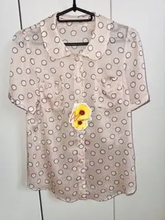 allamanda ドット柄 半袖シャツ 38 グリーン/パフのサムネイル