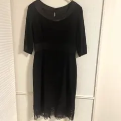【美品】ESTNATION エストネーション　黒ワンピース　レース切替サイズ40