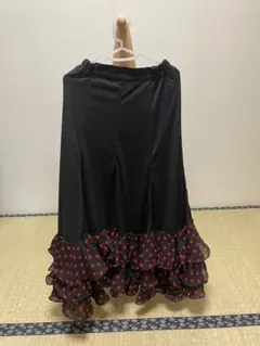 【なな】【新品】フラメンコ練習用スカート フラメンコ衣装 スカート（360度・全円)サーキュラースカート