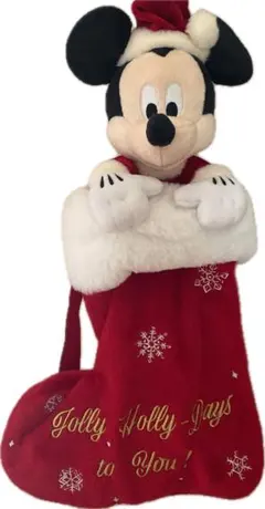 DisneyStore ミッキーマウス サンタクロース 靴下 巾着