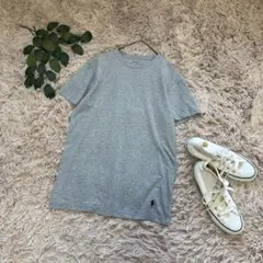 4766❃ポロラルフローレン❃Tシャツ/半袖カットソー/ロゴ刺繍/杢調/無地/M