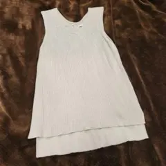 MOUSSY　リブ編み Vネック タンクトップ ベージュ